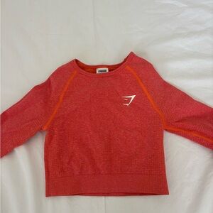 Gymshark Orange Cropped Athletic Long Sleeve